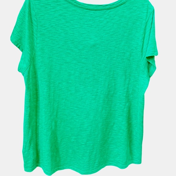 Soft Surroundings Floral Applique Tee Top Oversized Cotton Green Large - Picture 2 of 5